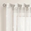 Lush Décor Sheer Night Sky String Thread Grommet Top Window Curtain Panel White