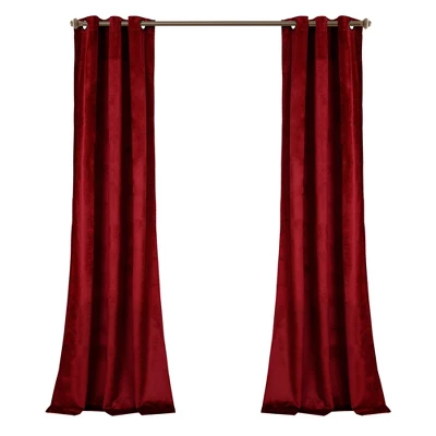 Lush Décor Prima Velvet Solid Light Filtering Window Curtain Red Set 38X84 6 Lush Décor Prima Velvet Solid Light Filtering Window Curtain Red Set 38X84 - Image 4