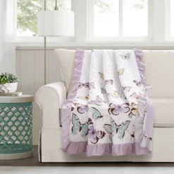 50"x60" Kids' Flutter Butterfly Throw Blanket - Lush Décor