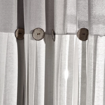Lush Décor Linen Button Kitchen Tier Window Curtain Panels White/Gray 29X24+2 Set 4 Lush Décor Linen Button Kitchen Tier Window Curtain Panels White/Gray 29X24+2 Set - Image 2