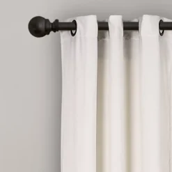Lush Décor Prima Velvet Color Block Light Filtering Window Curtain White/Navy Set 38X84