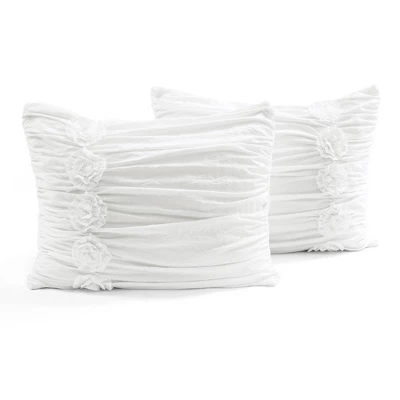 King 3pc Darla Comforter & Sham Set White - Lush Décor: OEKO-TEX Certified, Polyester Fill, Ruched Design 6 King 3pc Darla Comforter & Sham Set White - Lush Décor: OEKO-TEX Certified, Polyester Fill, Ruched Design - Image 4