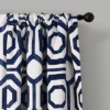 2pk 52"x84" Light Filtering Octagon Blocks Curtain Panels Navy - Lush Décor
