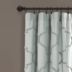 Set Of 2 Light Filtering Avon Chenille Trellis Curtain Panel - Lush Décor