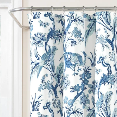 Dolores Shower Curtain Blue - Lush Décor 3 Dolores Shower Curtain Blue - Lush Décor