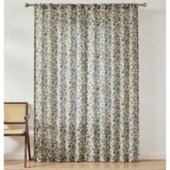37"x84" Lush Decor Lillian Block Print Linen Textured Window Curtain Panels Blue/Sage Pair -Lush Decor Store GUEST 816cce6a 2c10 47c1 9bfa 0c0b1ae0eecd