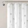 72"x72" Livia Flora Silver-Infused Antimicrobial Shower Curtain Neutral/Blue - Lush Décor