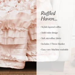 50"x60" Kids' Bella Throw Blanket Blush Pink - Lush Décor: Microfiber, Breathable, Low Pilling, Modern Design -Lush Decor Store GUEST 840daf0b 9785 40e9 a86b f0d4da11675a