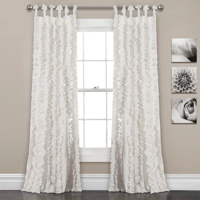 Set Of 2 Sophia Ruffle Window Curtain Panels White - Lush Décor 9 Set Of 2 Sophia Ruffle Window Curtain Panels White - Lush Décor - Image 7