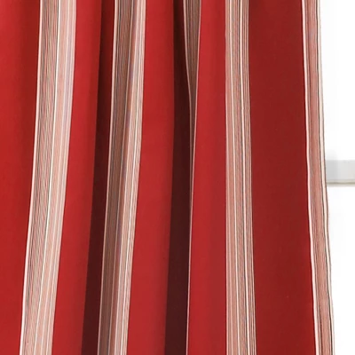 Lush Décor Julia Stripe Light Filtering Window Curtain Red Set 52x84 4 Lush Décor Julia Stripe Light Filtering Window Curtain Red Set 52x84 - Image 2