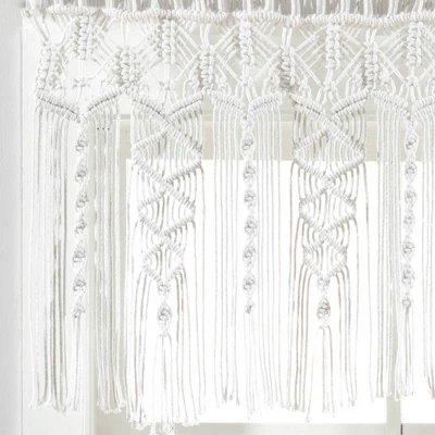 50"x20" Boho Macrame Textured Cotton Window Valance White - Lush Décor 6 50"x20" Boho Macrame Textured Cotton Window Valance White - Lush Décor - Image 4