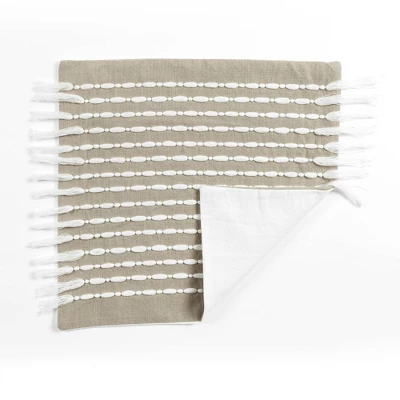 20"x20" Oversize Linear Family-Friendly Cotton Pillow Cover With Tassel - Lush Décor 3 20"x20" Oversize Linear Family-Friendly Cotton Pillow Cover With Tassel - Lush Décor