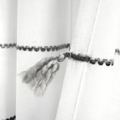 Lush Decor Farmhouse Boho Stripe Woven Tassel Yarn Dyed Cotton Blend Window Curtain Panel Set 8 Lush Decor Farmhouse Boho Stripe Woven Tassel Yarn Dyed Cotton Blend Window Curtain Panel Set - Image 6