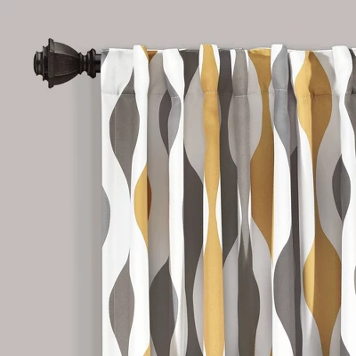 2pk 52"x84" Light Filtering Mid-Century Geo Curtain Panels Gold/Gray - Lush Décor 3 2pk 52"x84" Light Filtering Mid-Century Geo Curtain Panels Gold/Gray - Lush Décor