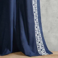 Lush Décor Luxury Modern Square Embroidery Border Window Panel Navy Single 52x84 -Lush Decor Store GUEST 8d173ace b1b6 4f61 b60b f960469bc225