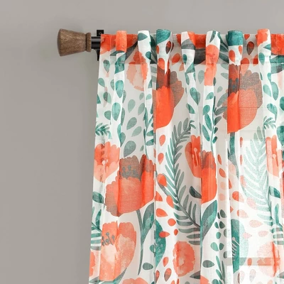 2pk 52"x84" Sheer Poppy Garden Curtain Panels White/Blue/Red - Lush Décor 3 2pk 52"x84" Sheer Poppy Garden Curtain Panels White/Blue/Red - Lush Décor