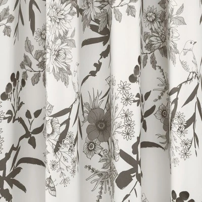 Lush Décor Botanical Garden Light Filtering Window Curtain Panels Gray/White 52X108 Set 3 Lush Décor Botanical Garden Light Filtering Window Curtain Panels Gray/White 52X108 Set