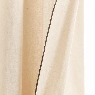 Lush Decor Modern Faux Linen Embroidered Edge With Attached Valance Window Curtain Panels Dark Linen 52X84 Set 9 Lush Decor Modern Faux Linen Embroidered Edge With Attached Valance Window Curtain Panels Dark Linen 52X84 Set - Image 7