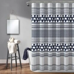 Elephant Striped Shower Curtain - Lush Décor -Lush Decor Store GUEST 8f94cd6d 471e 4fc1 9862 da5c240ed710