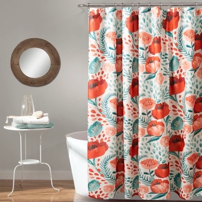 Poppy Garden Shower Curtain - Lush Décor 7 Poppy Garden Shower Curtain - Lush Décor - Image 5