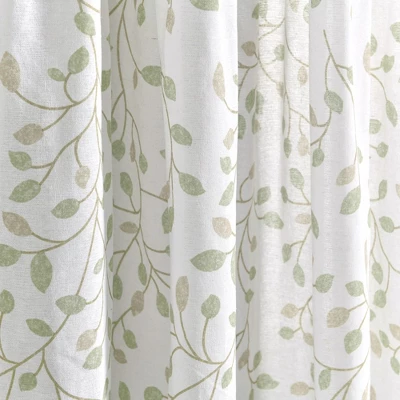 Lush Décor Linen Button Botanical Garden Window Curtain Panels Single 5 Lush Décor Linen Button Botanical Garden Window Curtain Panels Single - Image 3