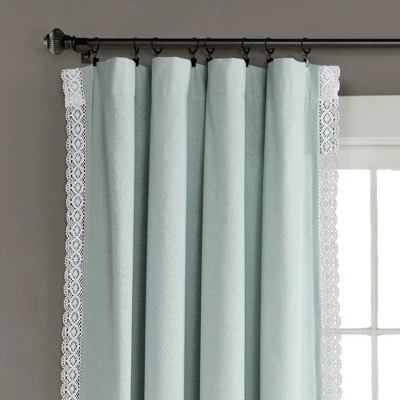 Rosalie Rod Pocket Light Filtering Window Curtain Panels - Lush Décor