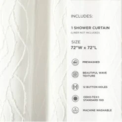 Lush Décor Jacquard Wave Shower Curtain Soft White: Polyester, Buttonhole Top, Machine Washable 12 Lush Décor Jacquard Wave Shower Curtain Soft White: Polyester, Buttonhole Top, Machine Washable -Lush Decor Store GUEST 9639977a e4f6 459e bd01 ce4f3e81a35c