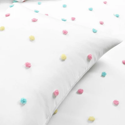 2pc Twin/Twin XL Rainbow Tufted Dot Oversized Kids' Comforter Set - Lush Décor: Teen Bedding, Microfiber, Polka Dots 6 2pc Twin/Twin XL Rainbow Tufted Dot Oversized Kids' Comforter Set - Lush Décor: Teen Bedding, Microfiber, Polka Dots - Image 4