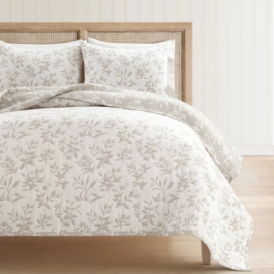 Lush Décor 3pc Floral Jacquard Reversible Soft Matelasse Quilt Set Neutral 3 Lush Décor 3pc Floral Jacquard Reversible Soft Matelasse Quilt Set Neutral