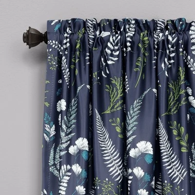 Lush Décor Devonia Allover Light Filtering Window Curtain Panels Navy/Green 52X84+2 Set 3 Lush Décor Devonia Allover Light Filtering Window Curtain Panels Navy/Green 52X84+2 Set