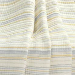 50"x60" Solange Striped Kantha Pick Stitched Yarn Dyed Cotton Woven Throw Blanket Yellow - Lush Décor -Lush Decor Store GUEST 9a13cd3a bb82 461f a227 b8e6843f8878