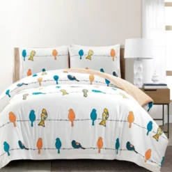 3pc Rowley Birds Cotton Duvet Cover Set - Lush Décor -Lush Decor Store GUEST 9aed35ad ddcd 4d38 b546 df83fec82d7d