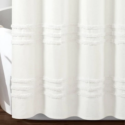 72"x72" Boho Kendra Tufted Yarn Dyed Eco Friendly Recycled Cotton Shower Curtain - Lush Décor 5 72"x72" Boho Kendra Tufted Yarn Dyed Eco Friendly Recycled Cotton Shower Curtain - Lush Décor - Image 3