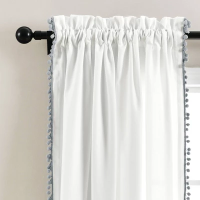 Pom Pom Window Curtain Panel - Lush Décor 3 Pom Pom Window Curtain Panel - Lush Décor