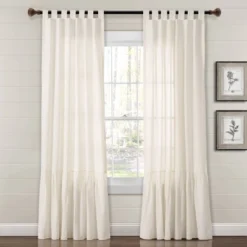 84"x40" Farmhouse Faux Linen Tab Top Window Curtain Panel - Lush Décor -Lush Decor Store GUEST 9d194b46 a9f1 42af bcef 7522dcba7ecb