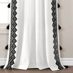 Lush Décor Aztec Diamond Border Tassel Window Curtain Panels Off White/Black Single 52X84 16 Lush Décor Aztec Diamond Border Tassel Window Curtain Panels Off White/Black Single 52X84 -Lush Decor Store GUEST 9e290db7 4177 4879 890c c7c788256fac