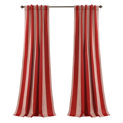 Lush Décor Julia Stripe Light Filtering Window Curtain Red Set 52x84 7 Lush Décor Julia Stripe Light Filtering Window Curtain Red Set 52x84 - Image 5