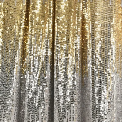 Lush Décor Shimmer Sequins Window Curtain Panels Gray/Gold 42X84 Set 6 Lush Décor Shimmer Sequins Window Curtain Panels Gray/Gold 42X84 Set - Image 4