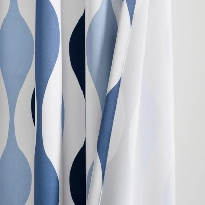 Lush Décor Mid Century Geo Light Filtering Window Curtain Panels Blue/Navy 52X84 Set 5 Lush Décor Mid Century Geo Light Filtering Window Curtain Panels Blue/Navy 52X84 Set - Image 3