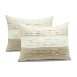 Lush Décor 5pc Mia Pleated Color Block Comforter Bedding Set Light Beige -Lush Decor Store GUEST a0822942 18ba 4633 ae1d cd19fbee1223