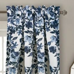 2pk 52"x108" Light Filtering Tanisha Curtain Panels Navy - Lush Décor