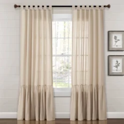 84"x40" Farmhouse Faux Linen Tab Top Window Curtain Panel - Lush Décor -Lush Decor Store GUEST a51014b7 649d 479c 8fa0 7daabaf980a3