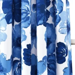 Lush Décor Leah Light Filtering Window Curtain Panels Navy/White 52X84 Set
