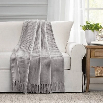 50"x60" Waffle Cotton Knit Throw Blanket - Lush Décor 5 50"x60" Waffle Cotton Knit Throw Blanket - Lush Décor - Image 3