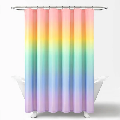 72"x72" Single Kids' Rainbow Ombre Shower Curtain Rainbow/Turquoise - Lush Décor 6 72"x72" Single Kids' Rainbow Ombre Shower Curtain Rainbow/Turquoise - Lush Décor - Image 4