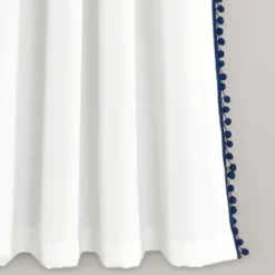 Lush Décor Pom Pom Window Curtain Panel Navy Single 50X63+2 8 Lush Décor Pom Pom Window Curtain Panel Navy Single 50X63+2 -Lush Decor Store GUEST aa031c4d 03b6 41a3 a41c ddbb824cc01c