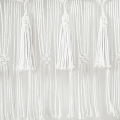 40"x30" Boho Macrame Tassel Cotton Window Valance White - Lush Décor -Lush Decor Store GUEST aa9be60e b4b4 4c02 96bd 48bf5b4a22e5
