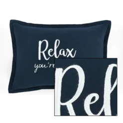 13"x20" 'Relax You're Home' Family-Friendly Lumbar Throw Pillow Cover Navy - Lush Décor -Lush Decor Store GUEST ad3e2d24 246c 42a3 adb2 2ba08e64ccff