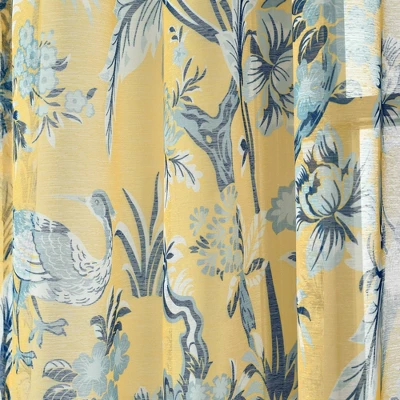 2pk 52"x84" Sheer Dolores Curtain Panels Yellow - Lush Décor 4 2pk 52"x84" Sheer Dolores Curtain Panels Yellow - Lush Décor - Image 2