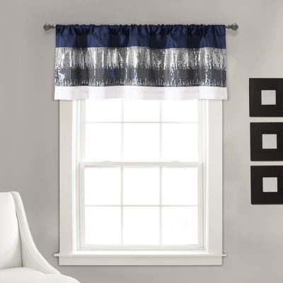 52"x18" Night Sky Sequins Embroidery Window Valance - Lush Décor 9 52"x18" Night Sky Sequins Embroidery Window Valance - Lush Décor - Image 7